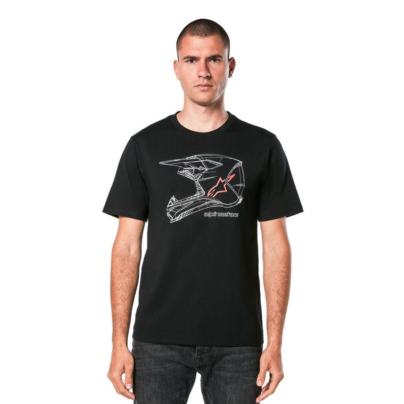 Marškinėliai Alpinestars MX šalmas CSF juodas
