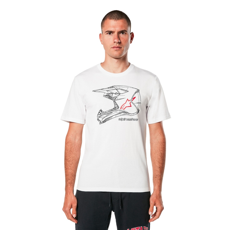 Marškinėliai Alpinestars MX šalmas CSF white