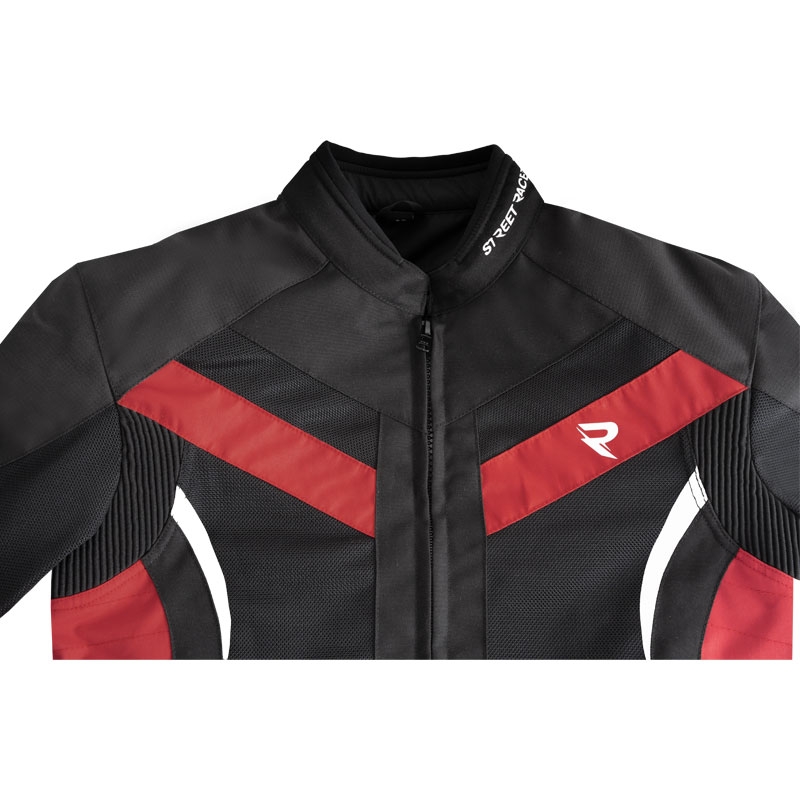 "Street Racer Evans Air" juodai raudona motociklininko striukė
