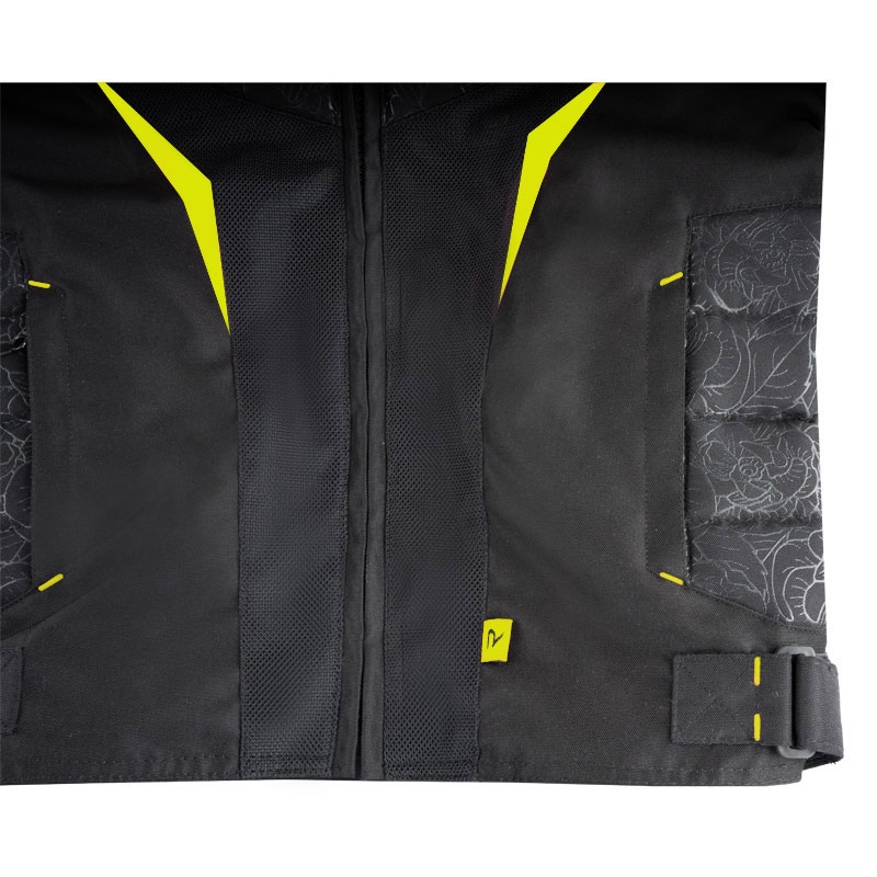 Moteriška motociklininko striukė Street Racer Rose Air black-fluo yellow