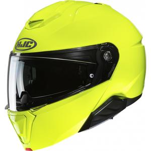 HJC i91 Solid fluo green apverčiamas motociklininko šalmas