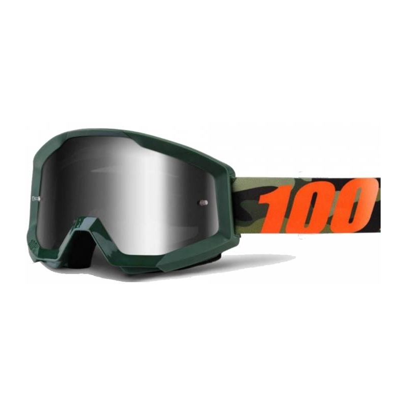Brýle 100% Strata Huntitistan černé (stříbrné chrom plexi s čepy pro slídy)