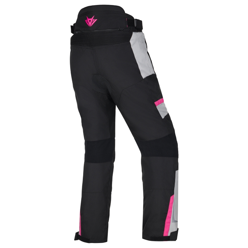 Moteriškos motociklininko kelnės RSA EXO 2 Black-Grey-Pink