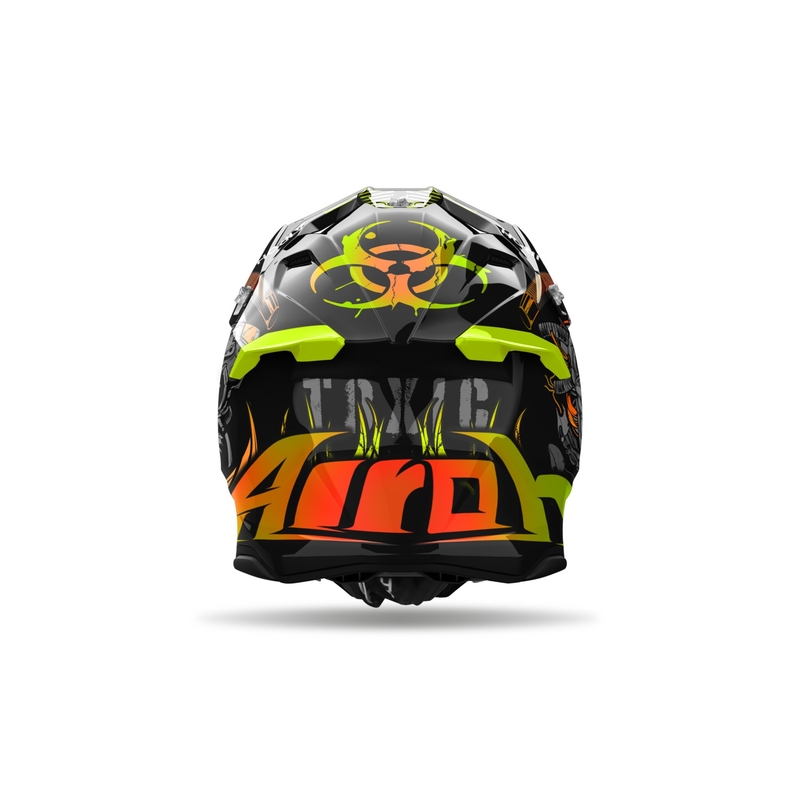Motokroso šalmas Airoh Twist 3 Toxic juodas-oranžinis