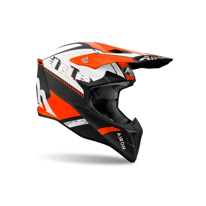 Motokroso šalmas Airoh Wraaap Feel matinis oranžinis
