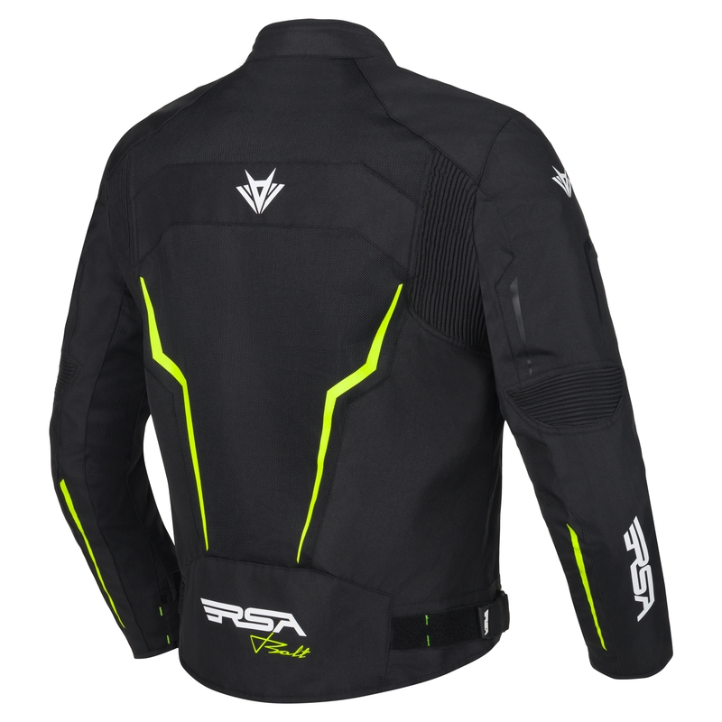 Motociklininko striukė RSA Bolt juoda-balta-fluo geltona