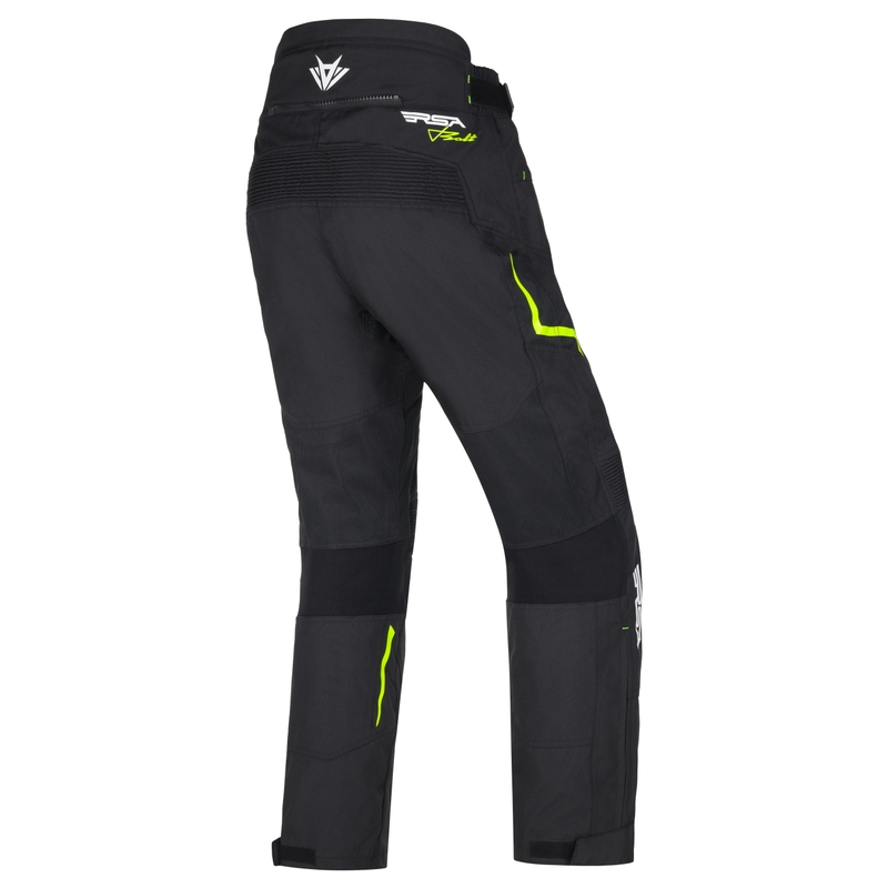 RSA Bolt motociklininko kelnės juoda-balta-fluo geltona