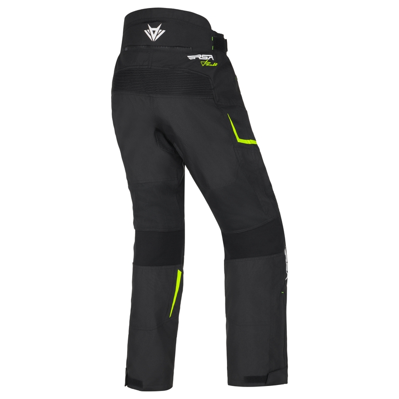 Moteriškos motociklininko kelnės RSA Bolt Black-White-Fluo Yellow