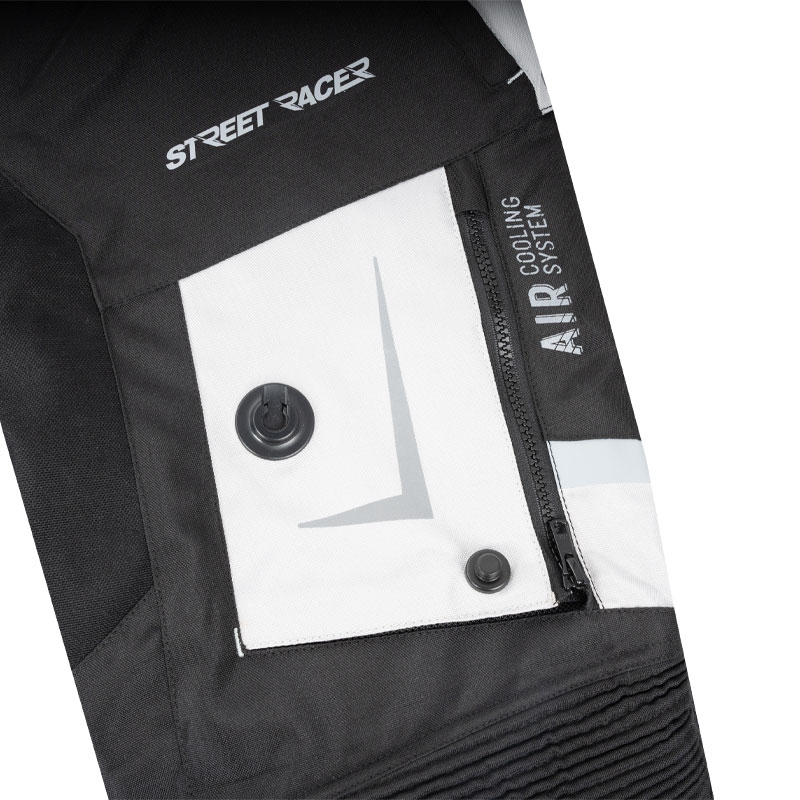 Street Racer All Season Juodai pilkos motociklininko kelnės