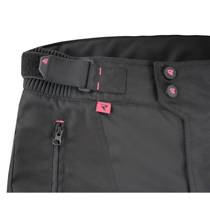 Moteriškos "Street Racer Vix" juodos ir rožinės spalvos motociklininko kelnės