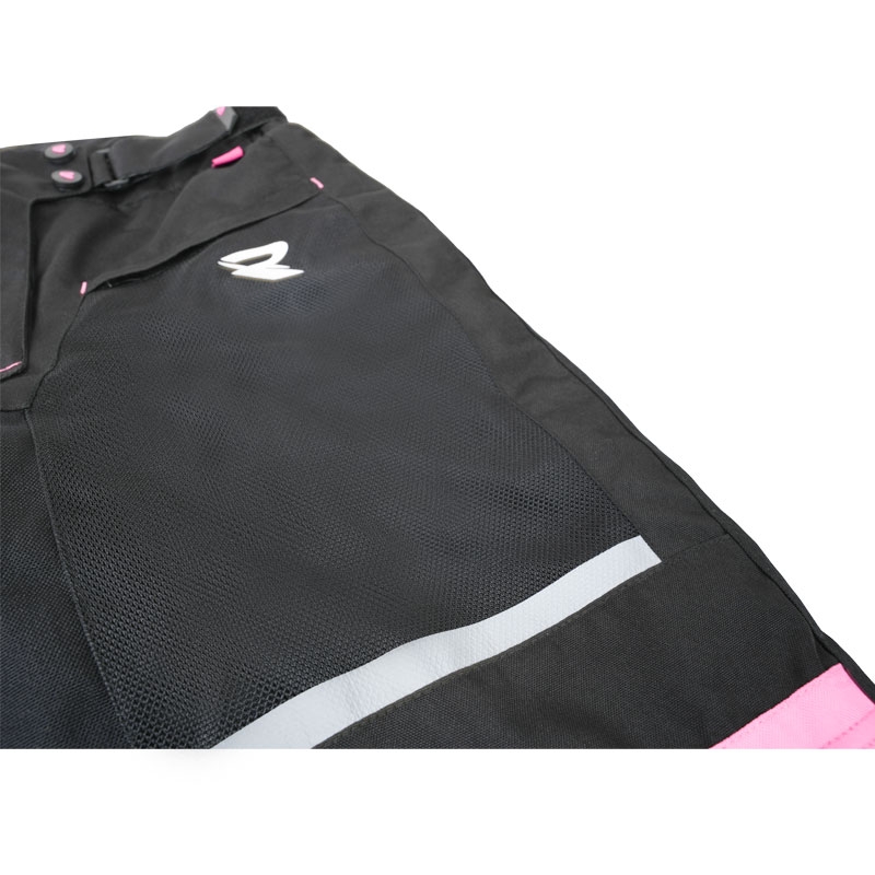 Moteriškos motociklininko kelnės Street Racer Betty II Air Black and Pink