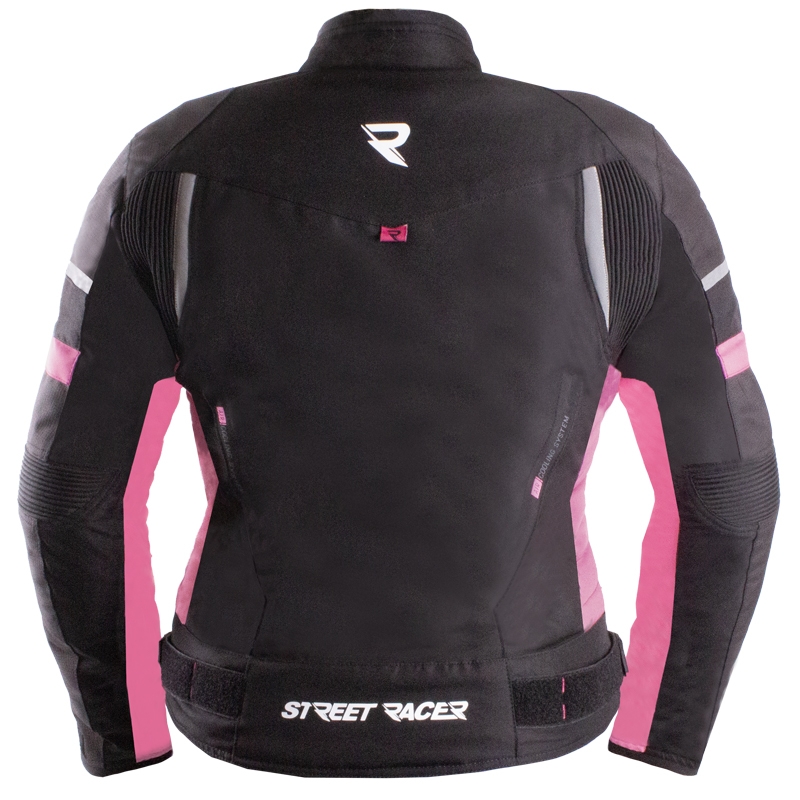 Moteriška Street Racer Betty II Air Black and Pink motociklininko striukė
