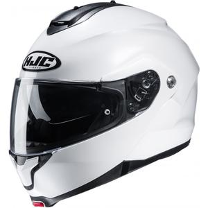 Apverčiamas motociklininko šalmas HJC šalmas C91N Solid pearl white