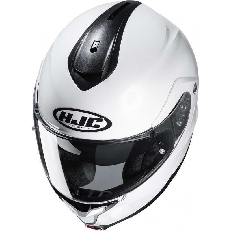 Apverčiamas motociklininko šalmas HJC šalmas C91N Solid pearl white