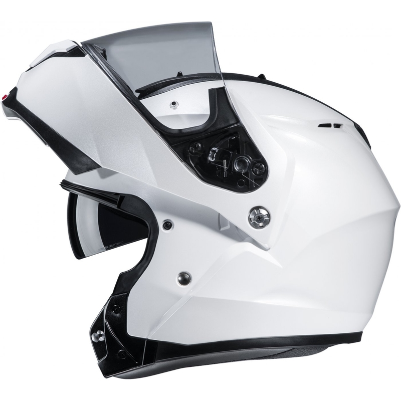 Apverčiamas motociklininko šalmas HJC šalmas C91N Solid pearl white