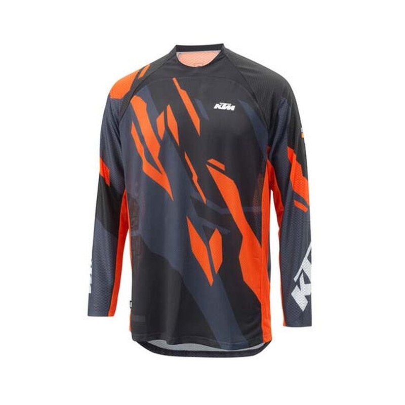 Motokroso marškinėliai KTM Gravity-FX Air pilka-juoda-oranžinė