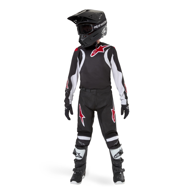 Dětský motokrosový dres Alpinestars Racer Lucent 2024 černo-bílo-červený