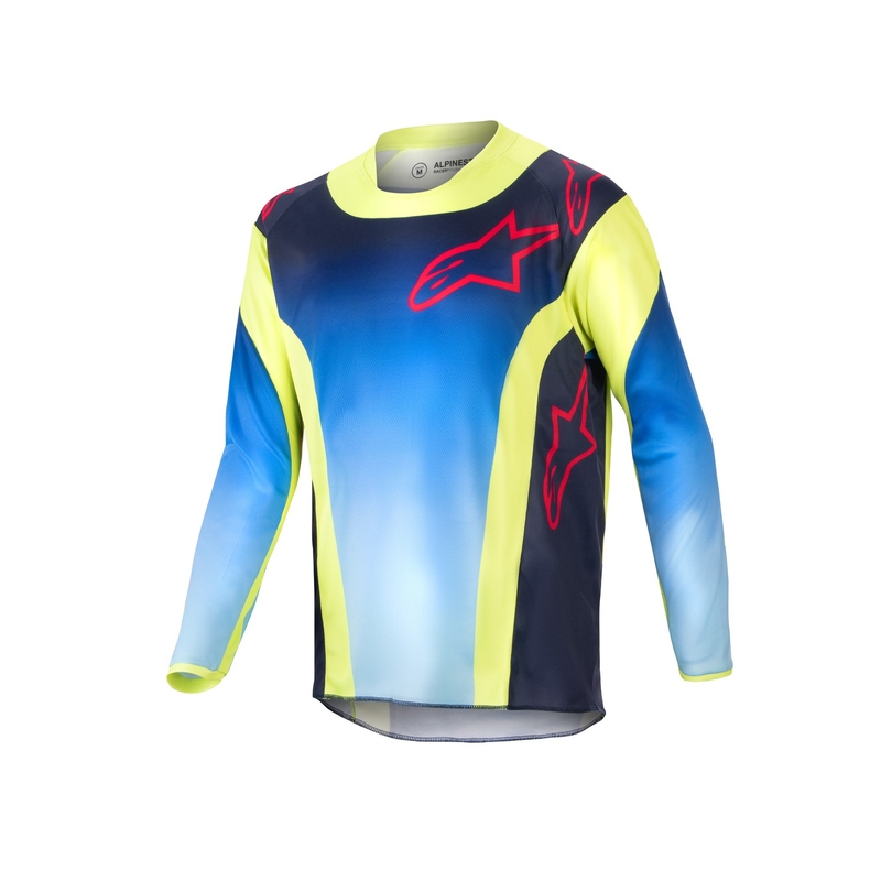 Dětský motokrosový dres Alpinestars Racer Hoen 2024 fluo žluto-modro-červený