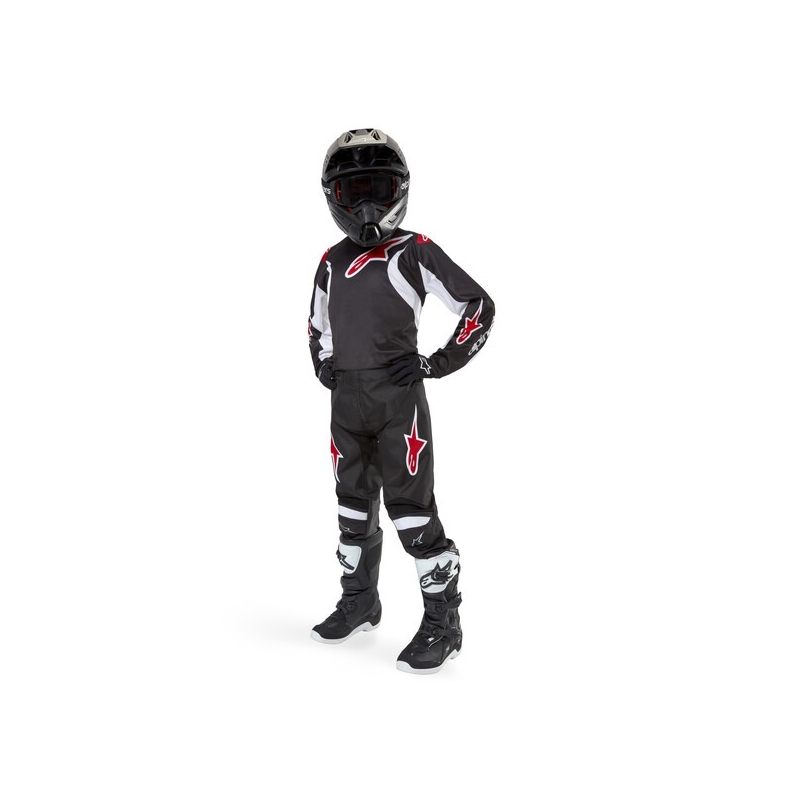 Dětské motokrosové kalhoty Alpinestars Racer Lucent černo-bílo-červené