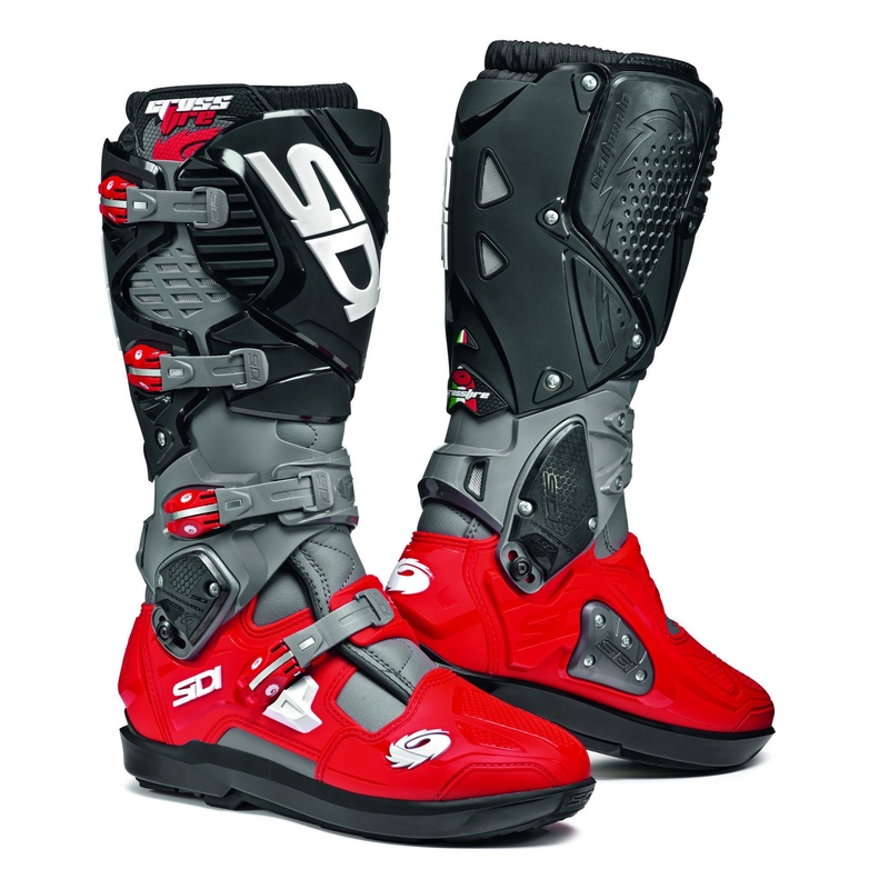 Boty na motorku SIDI CROSSFIRE 3 SRS šedo-červeno-černé