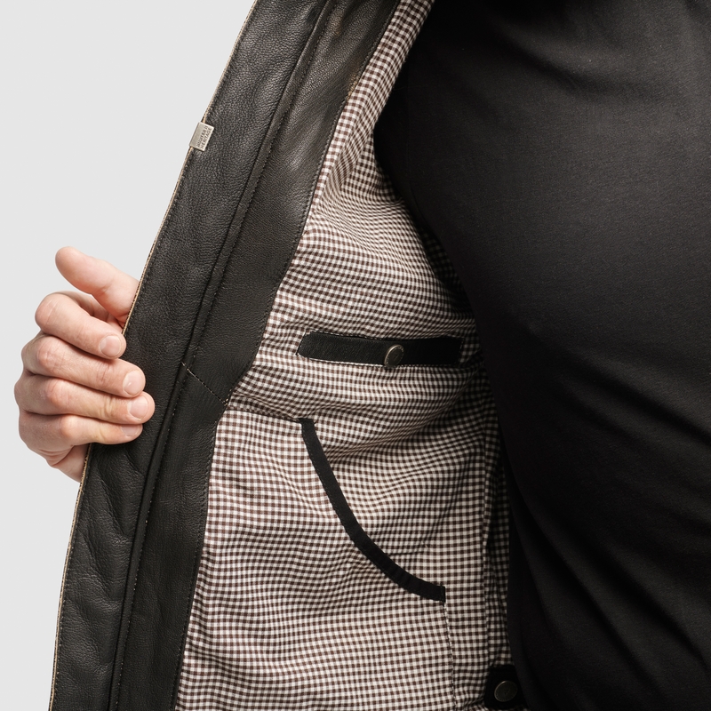 "Rebelhorn Hunter II" rudos spalvos odinė motociklininko striukė