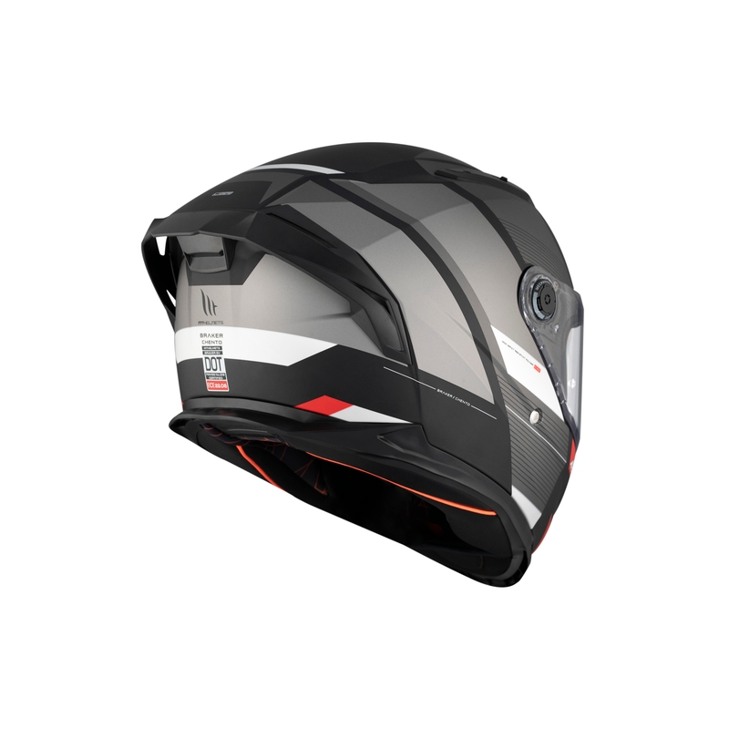 MT BRAKER CHENTO B0 integralus motociklininko šalmas juodai pilkai baltas