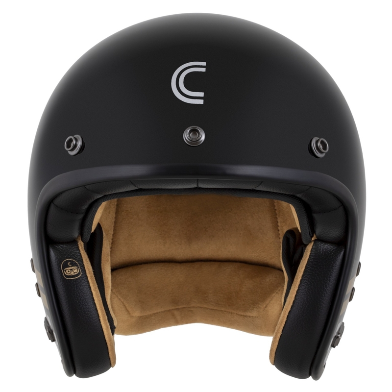 Atviras šalmas Cassida Eso Forty Nine juodas perlamutras, aukso ir pilkos spalvos