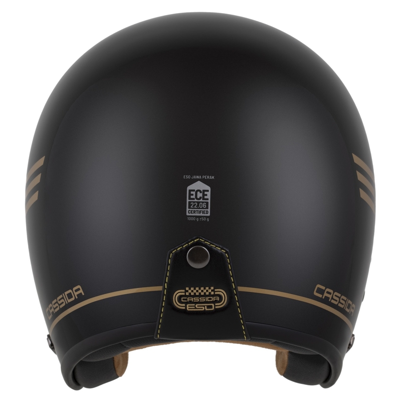 Atviras šalmas Cassida Eso Jawa Perak juodas perlamutras-auksas