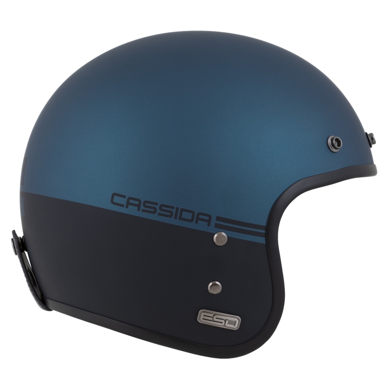 Cassida Eso Super Hooligan Open šalmas juodas matinis metalinis mėlynas