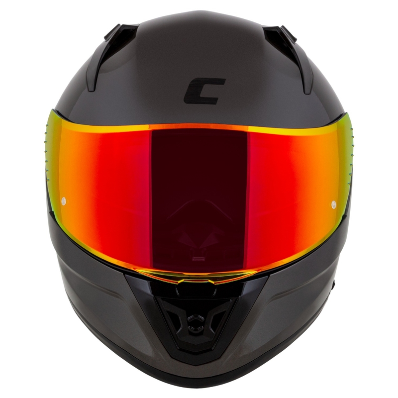 Cassida Aero Super Mono motociklo šalmas, blizgus juodas, chromuotas-juodas, uždaras