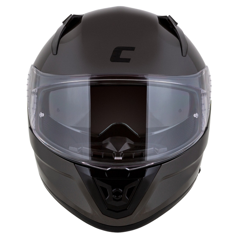 Cassida Aero Super Mono motociklo šalmas, blizgus juodas, chromuotas-juodas, uždaras