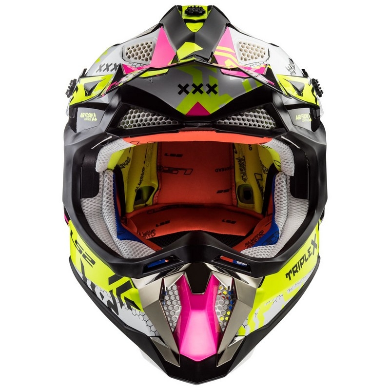 Motokrosová přilba LS2 MX470 Subverter bílo-fluo žluto-růžová výprodej