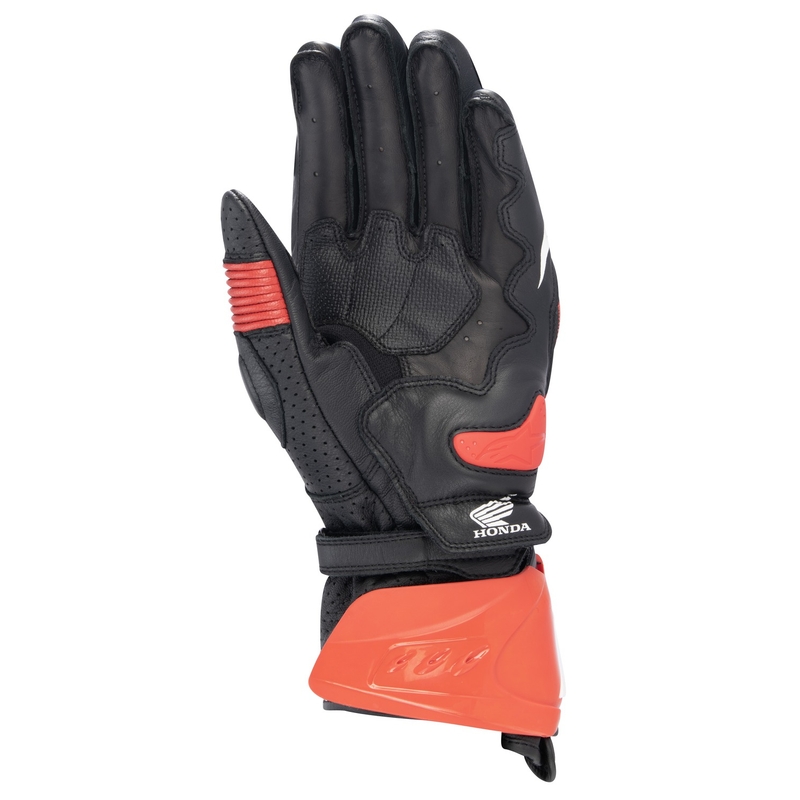Motociklininko pirštinės Alpinestars GP PRO R 3 Honda juoda-raudona-fluo-mėlyna-balta