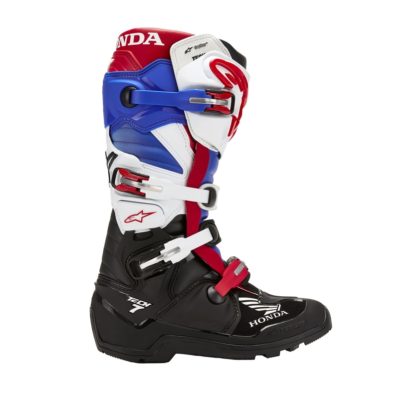 Alpinestars Tech 7 Enduro Drystar Honda juodai-mėlynai-baltai-raudoni motociklų batai