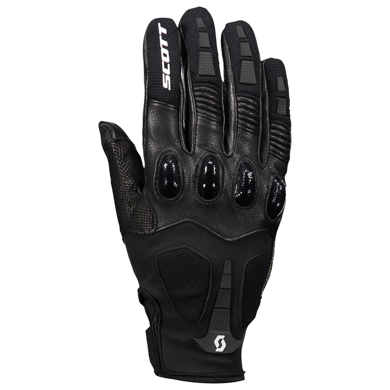 Odinės motociklininko pirštinės SCOTT ASSAULT PRO juodos ir baltos spalvos