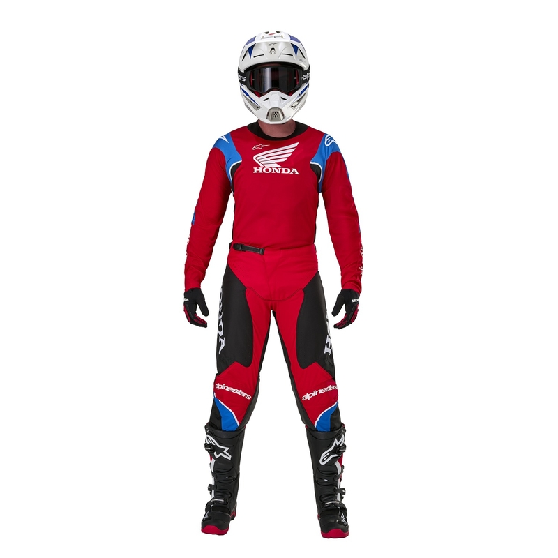 "Alpinestars Racer Iconic Honda collection" raudonai-juodai-mėlynai-balti motokroso marškinėliai