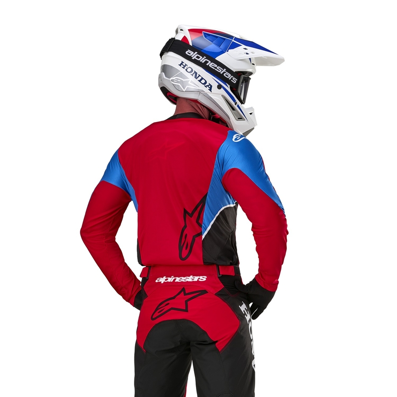 "Alpinestars Racer Iconic Honda collection" raudonai-juodai-mėlynai-balti motokroso marškinėliai