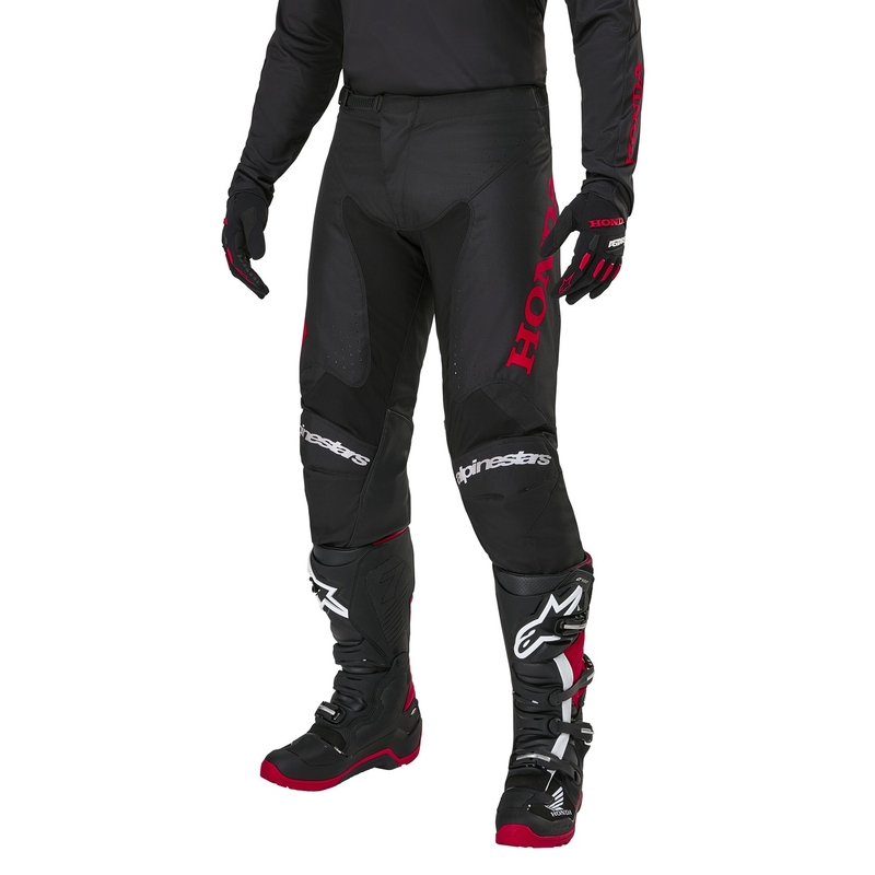 Alpinestars Racer Iconic Honda motokroso kelnės juodos ir raudonos spalvos