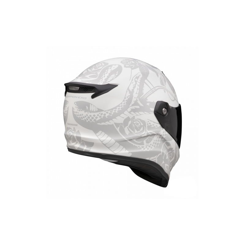 Integruotas motociklininko šalmas Scorpion Covert FX Dragon matinis pilkai sidabrinis