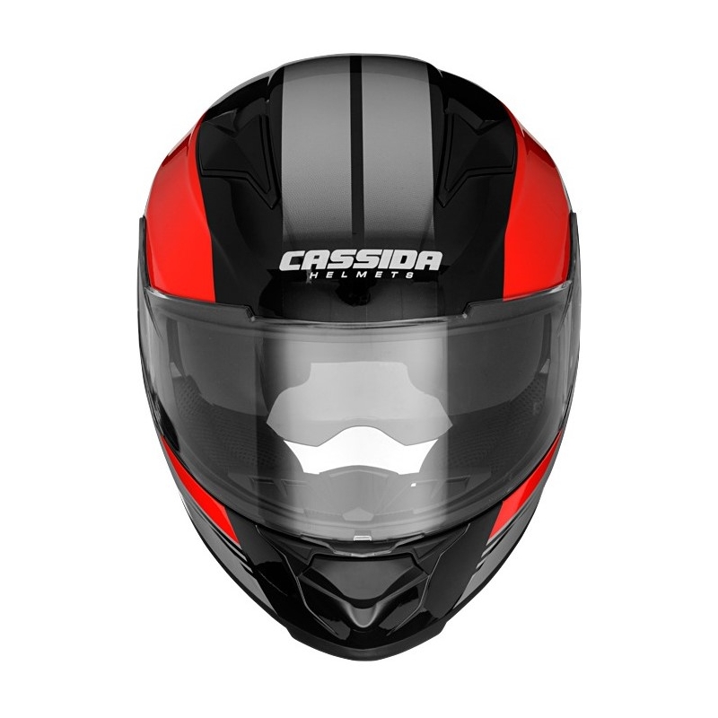 Motociklininko šalmas Cassida Apex Jawa - raudonai-juodai-pilkas