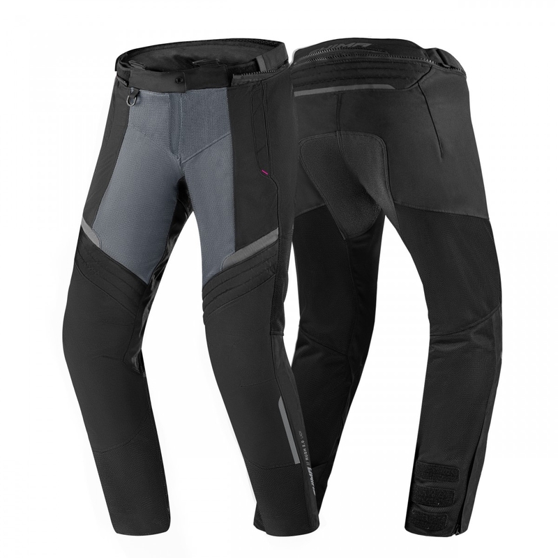 Moteriškos "Shima Rush Vented 2.0" juodai pilkos motociklininko kelnės