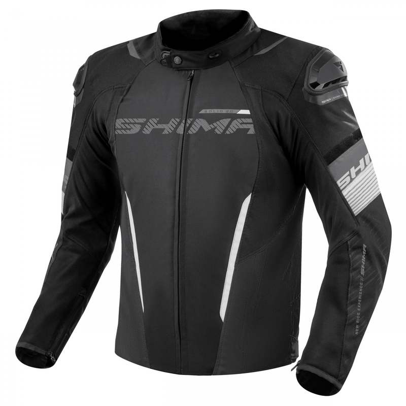 Motociklininko striukė Shima Solid 2.0 juoda ir balta