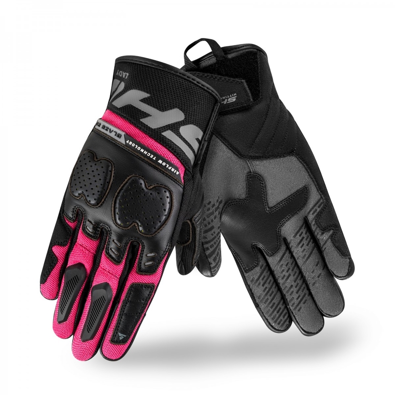 Moteriškos "Shima Blaze 2.0" juodos ir rožinės spalvos motociklininko pirštinės