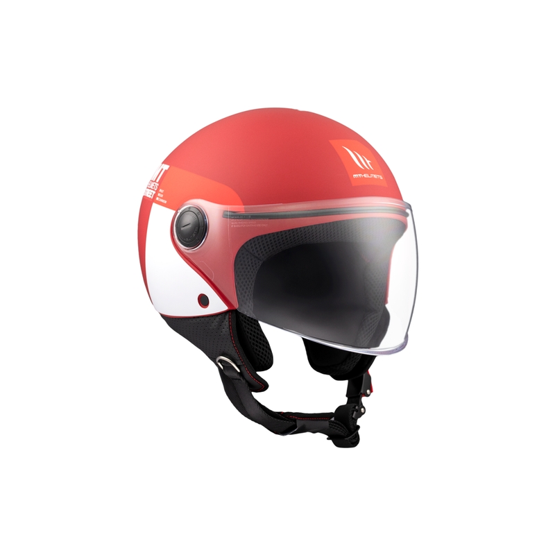 Otevřená helma na motorku MT STREET INBOARD C5 matná červeno-bílá