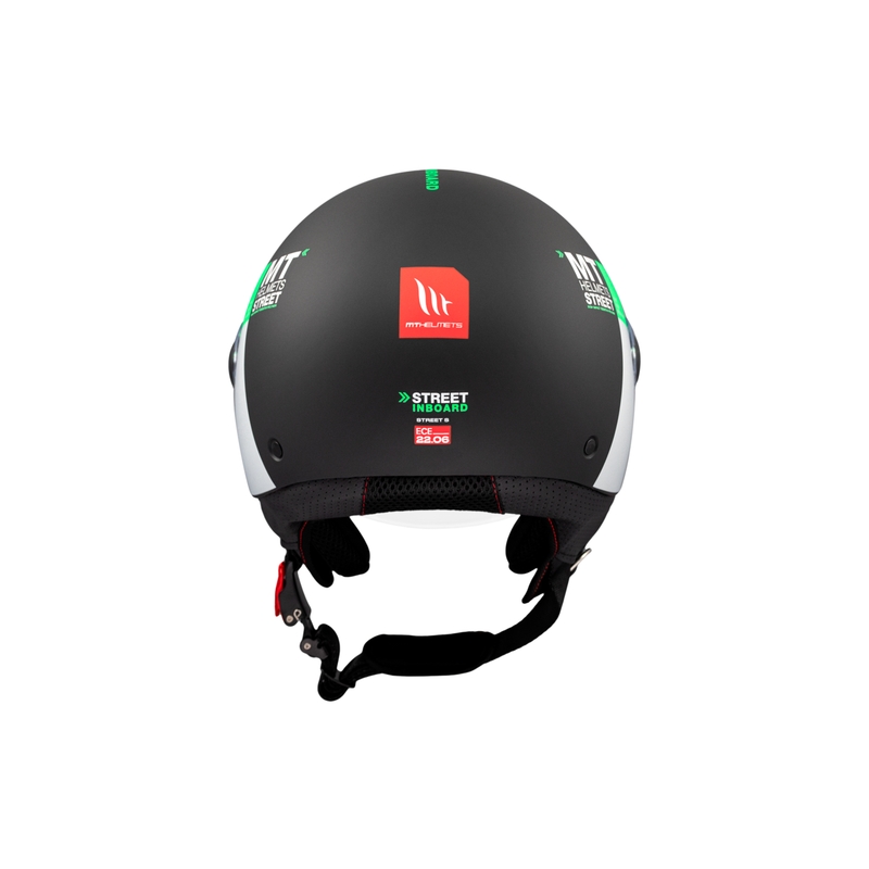 Otevřená helma na motorku MT STREET INBOARD D6 matná černo-zelená