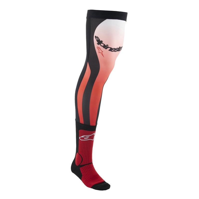 Alpinestars Kojinės su kelio įtvaru Red Fluo White Black
