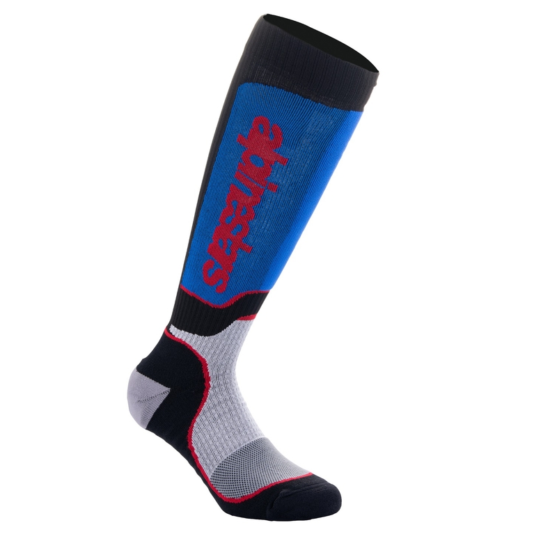 Alpinestars MX Plus juoda-raudona-mėlyna-pilka kojinės