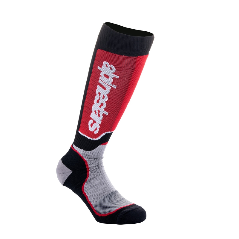 Vaikiškos Alpinestars MX Plus kojinės juoda-raudona-pilka