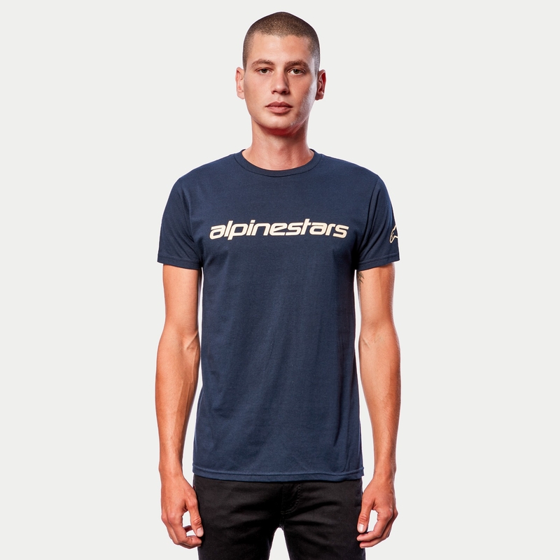 Tričko Alpinestars Linear Wordmark Tee modro-béžové