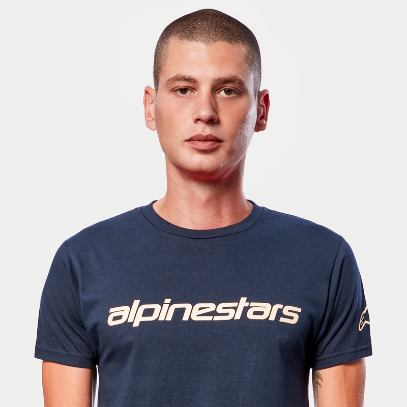 Tričko Alpinestars Linear Wordmark Tee modro-béžové